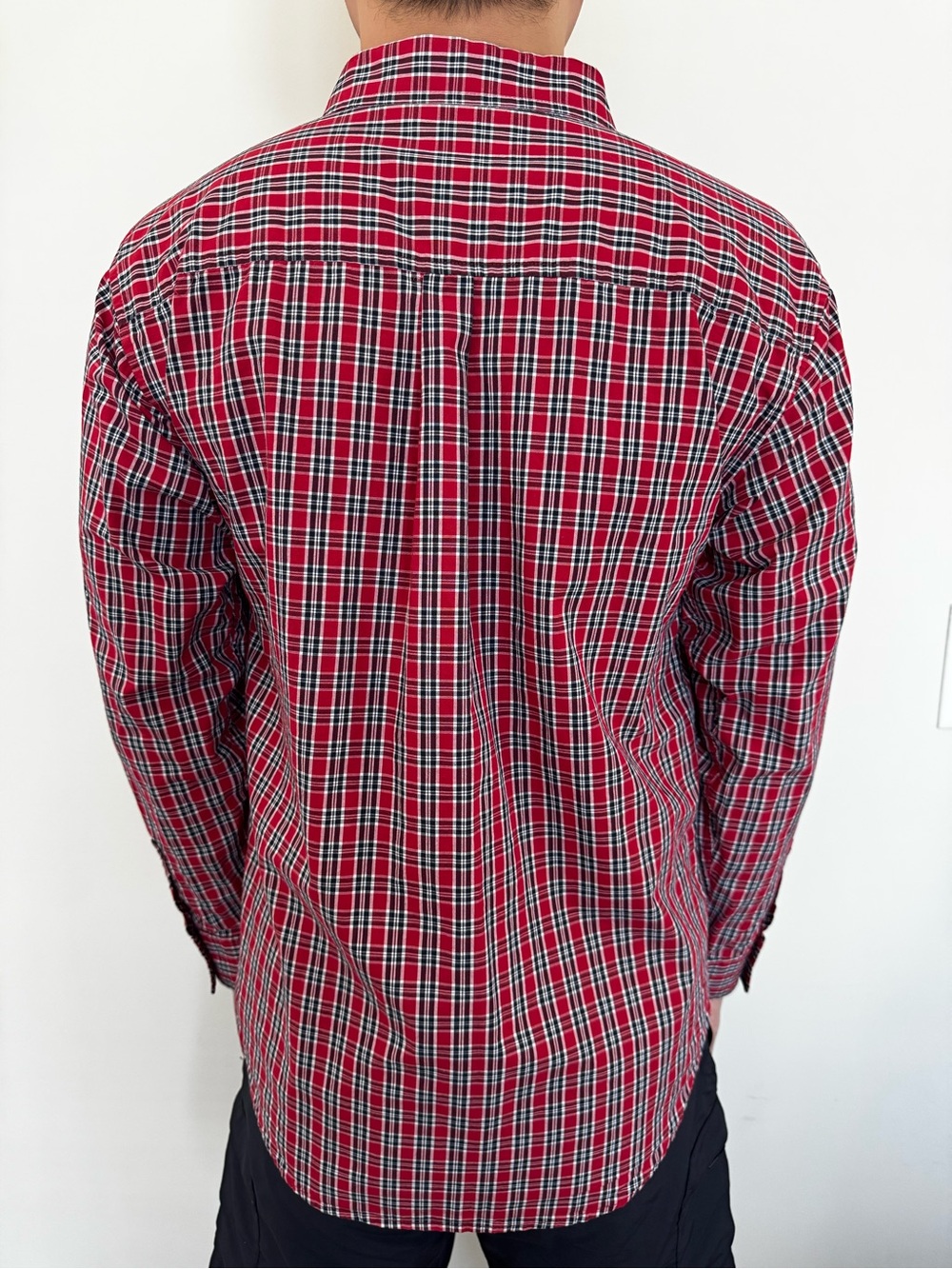 Nautica Red Plaid Long-Sleeve Button-Down Shirt